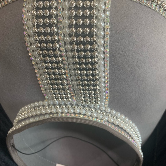 Vintage! Wool New York Model Pearl Beaded Rhinestone Hat - Picture 5 of 10